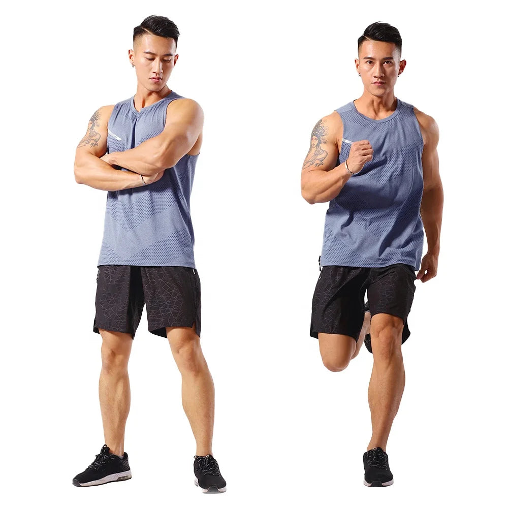 Quick Dry Sublimation Men Clothing Sport Fitness Stringer Sleeveless Muscle Top Shirts Bodybuilding Singlet Gym Tank Top
