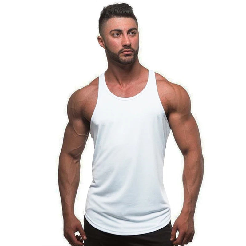 Gym tank Top Men Sleeveless Shirt Custom logo Muscle Stringer tank Top