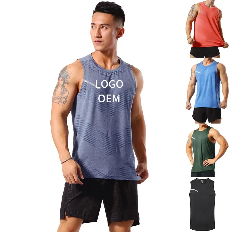 Quick Dry Sublimation Men Clothing Sport Fitness Stringer Sleeveless Muscle Top Shirts Bodybuilding Singlet Gym Tank Top