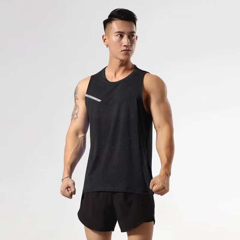 Summer Men's Tank Top Breathable Loose Mesh Training Sleeveless T-shirt Loose Lightweight Bodybuilding Shirt Basketball Vests