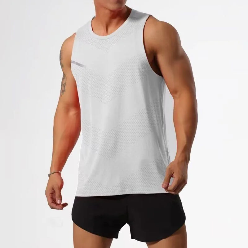 Summer Men's Tank Top Breathable Loose Mesh Training Sleeveless T-shirt Loose Lightweight Bodybuilding Shirt Basketball Vests
