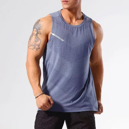 Summer Men's Tank Top Breathable Loose Mesh Training Sleeveless T-shirt Loose Lightweight Bodybuilding Shirt Basketball Vests